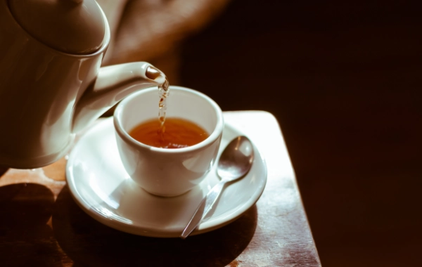 FRESHLY BREWED TEA AND COFFEE